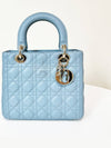 Lady Cannage Lambskin Medium Tote Bag Horizon Blue - DIOR - BALAAN 3