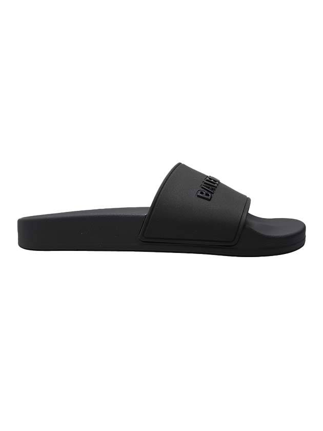 Women's Logo Slide Slippers Black - BALENCIAGA - BALAAN.