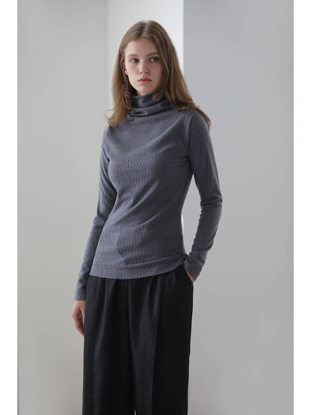 Kaisienne Slim Fit Layered Neck Polar T Shirt Charcoal Gray - CAHIERS - BALAAN 2