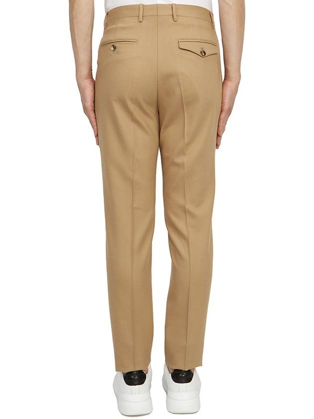 Pressed Crease Wool Straight Pants Beige - ETRO - BALAAN 5