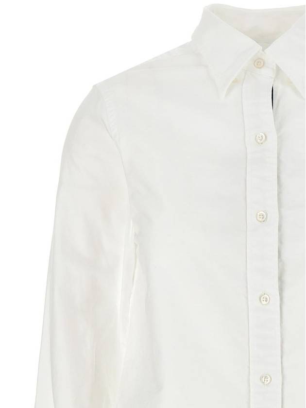 Women's Hidden Oxford Shirt Long Dress White - THOM BROWNE - BALAAN 4