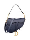 Saddle Grained Calfskin Shoulder Bag Navy - DIOR - BALAAN 2