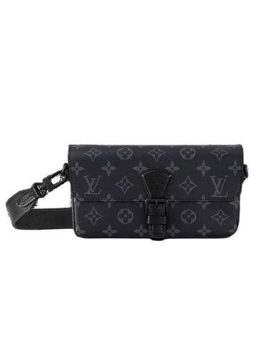 Montsouris Monogram Eclipse Cross Bag Black - LOUIS VUITTON - BALAAN 1