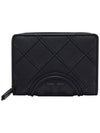 Fleming Soft Leather Half Wallet Black - TORY BURCH - BALAAN 3