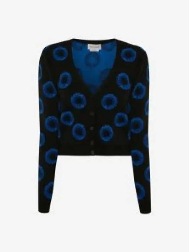 Jacquard V-Neck Cardigan Black - ALEXANDER MCQUEEN - BALAAN 2