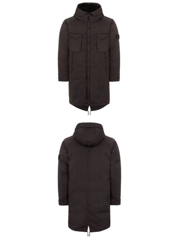 Wappen Stretch Wool Nylon Long Parka Brown - STONE ISLAND - BALAAN 5