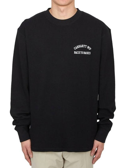 Basics Script Long Sleeve T-Shirt Black - CARHARTT WIP - BALAAN 2