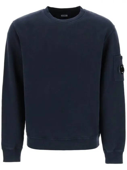 Brushed Emerized Diagonal Fleece Sweatshirt Navy - CP COMPANY - BALAAN 1