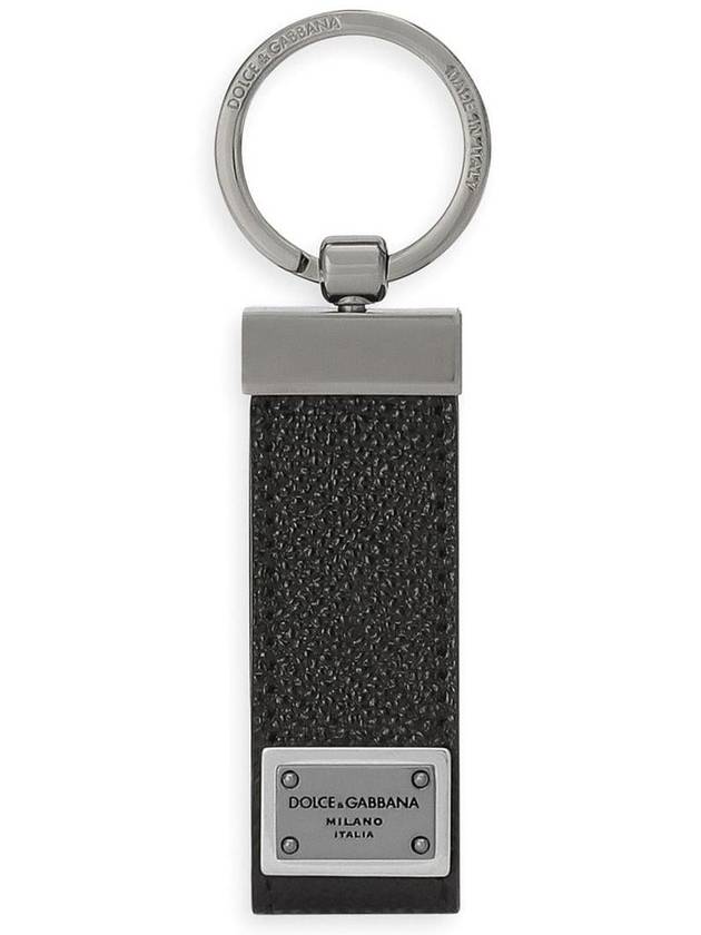 logo tag calfskin key holder black - DOLCE&GABBANA - BALAAN 2