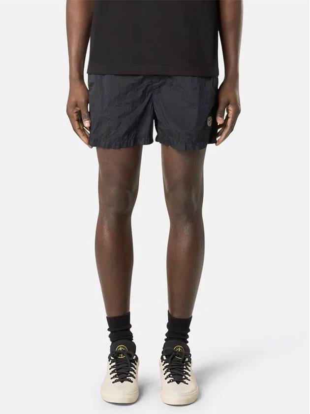 Patch Logo Nylon Swim Shorts Navy - STONE ISLAND - BALAAN 4