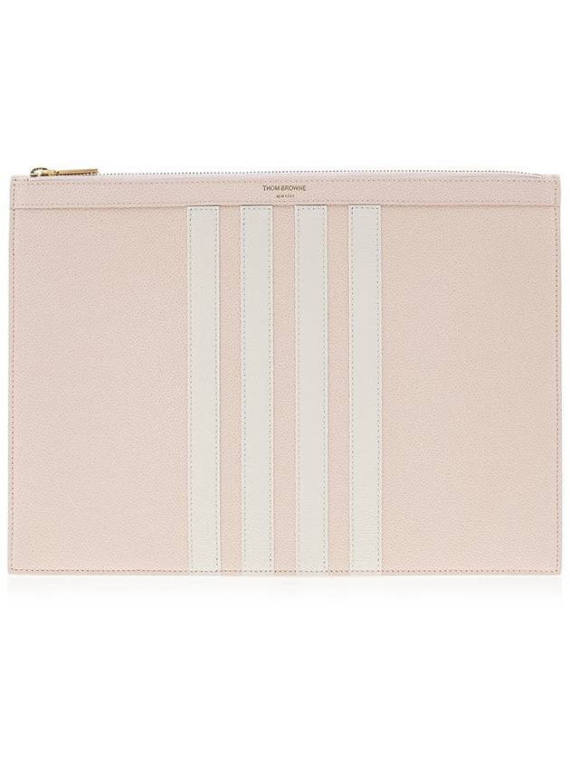 Diagonal Medium Document Case Clutch Bag Light Pink - THOM BROWNE - BALAAN 2