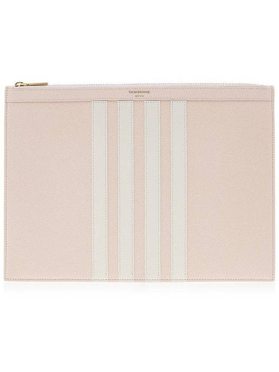 Diagonal Medium Document Case Clutch Bag Light Pink - THOM BROWNE - BALAAN 2