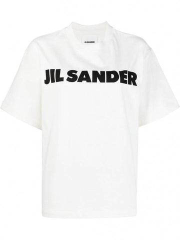 Logo Round Short Sleeve T-Shirt Natural - JIL SANDER - BALAAN 1