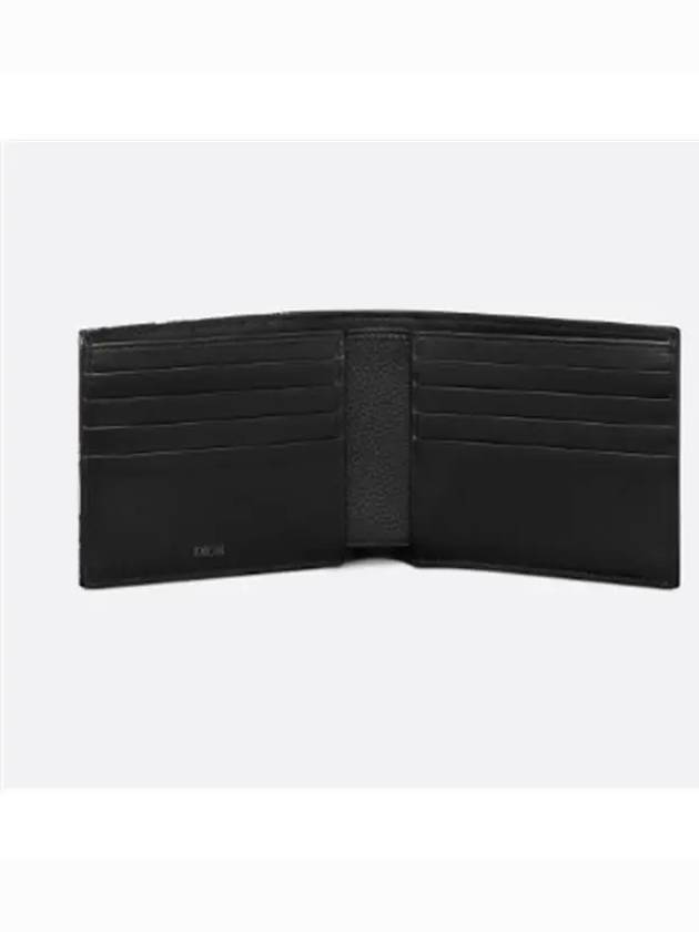 Saddle Oblique Jacquard Half Wallet Black Beige - DIOR - BALAAN 5