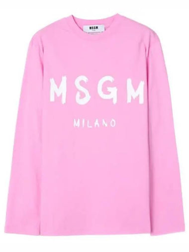 brushed logo long sleeve t shirt - MSGM - BALAAN 1