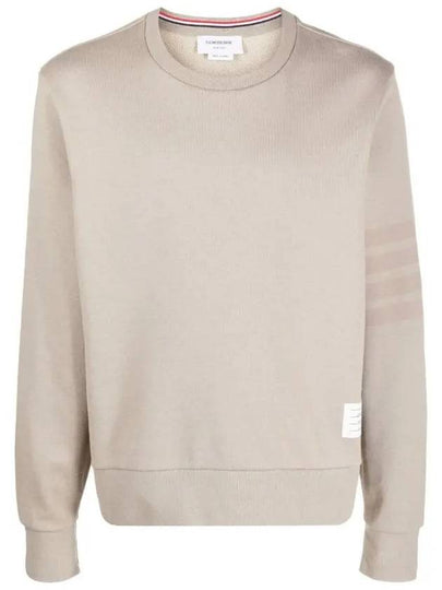 Classic Loopback Tonal 4 Bar Crewneck Knit Top Beige - THOM BROWNE - BALAAN 2