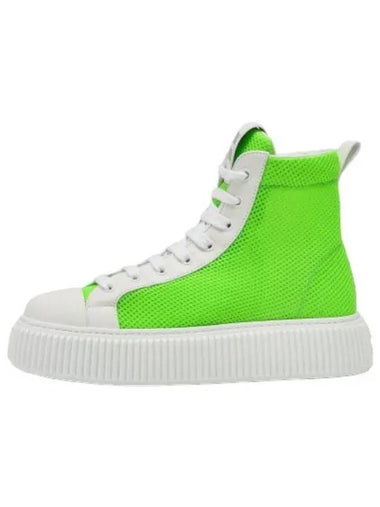 logo patch high top sneakers green - MIU MIU - BALAAN 1