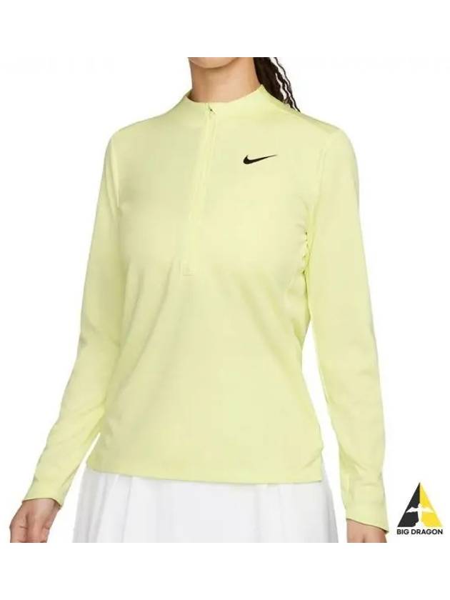 Women's Dri Fit UV Advantage Half Zip Long-Sleeve T-Shirt Green - NIKE - BALAAN 2