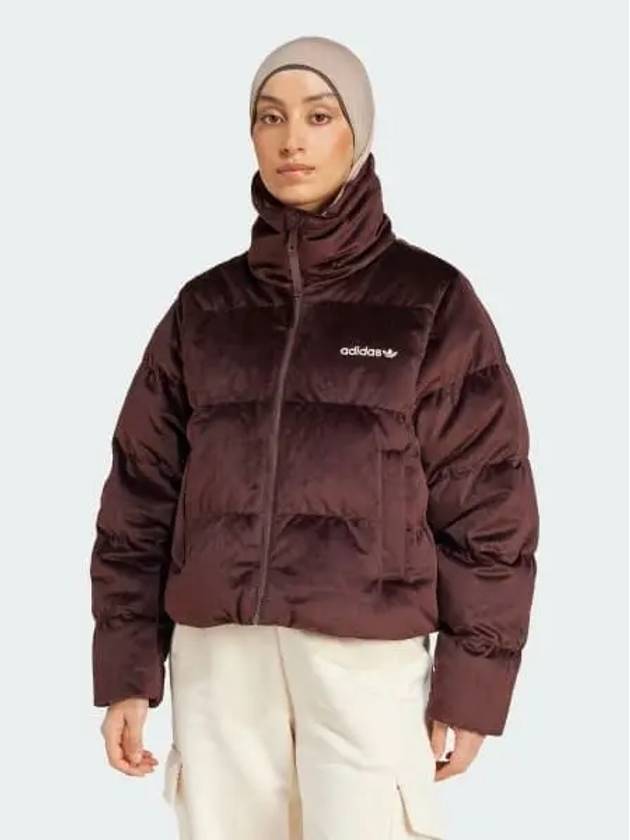 Regen Velvet Down Puffer Jacket Women s Original Shadow Brown IW8437 736281 - ADIDAS - BALAAN 1