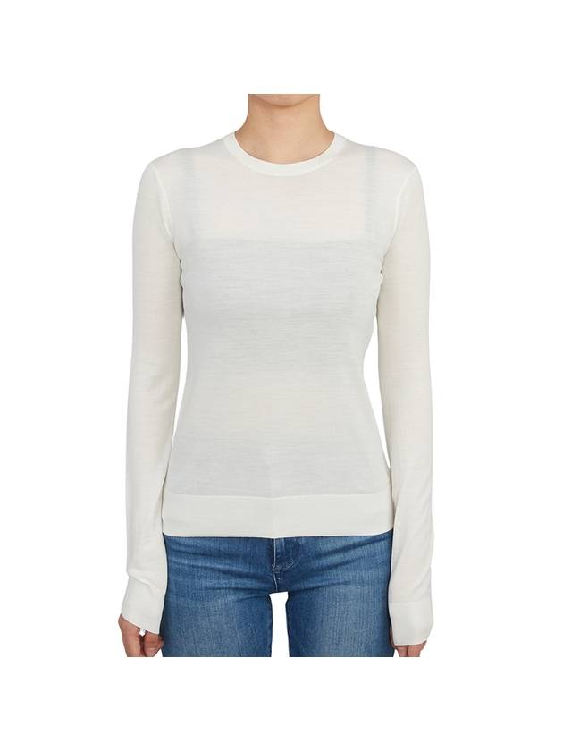 Regal Wool Crew Neck Knit Top New Ivory - THEORY - BALAAN 2