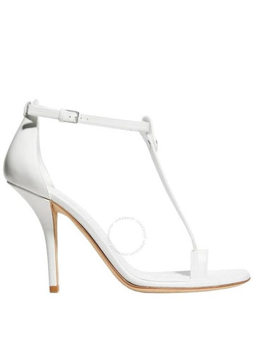 Burberry Optic White Stefanie 100 Leather Sandals Brand Size 37.5 US Size 7.5 - BURBERRY - BALAAN 1