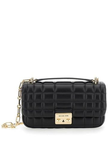 'Tribeca' Black Quilted Crossbody Bag With Chain-Link Shoulder Strap And Logo Plaque On The Front In Leather Woman - MICHAEL KORS - BALAAN 1