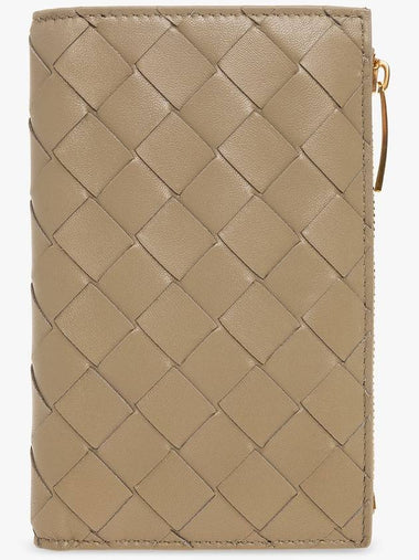 Bottega Veneta Leather Wallet, Women's, Beige - BOTTEGA VENETA - BALAAN 1