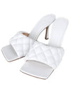 Quilted Nappa Sandal Heels White - BOTTEGA VENETA - BALAAN 2