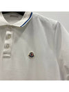 Men's Logo Three Stripes Point Short Sleeve Polo Shirt White - MONCLER - BALAAN 6