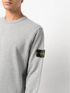 Brushed Cotton Fleece Garment Dyed Crewneck Sweatshirt Melange Grey - STONE ISLAND - BALAAN 3