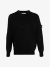 Crewneck Soft Cotton Knit Top Black - STONE ISLAND - BALAAN 3