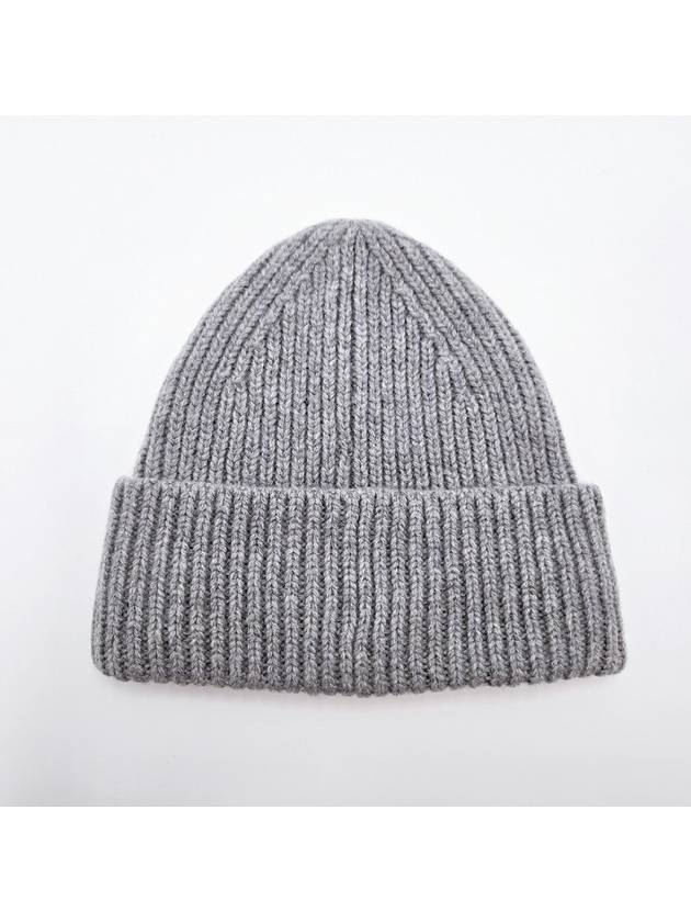 Kids Mini Face Knit Beanie Light Grey Melange - ACNE STUDIOS - BALAAN 3