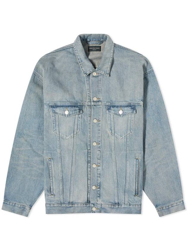 Logo Print Denim Jacket Blue - BALENCIAGA - BALAAN 1