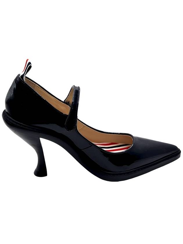 Cross Strap Mary Jane Patent Pumps Heel Black - THOM BROWNE - BALAAN 4