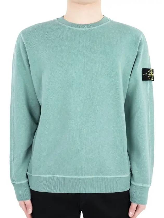 Logo Patch Crew Neck Sweatshirt Light Green - STONE ISLAND - BALAAN 3