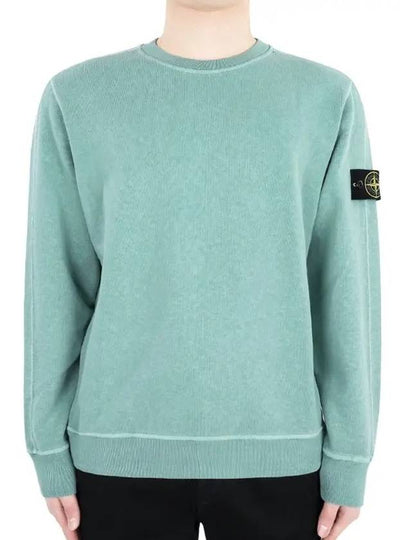 Logo Patch Crew Neck Sweatshirt Light Green - STONE ISLAND - BALAAN 2