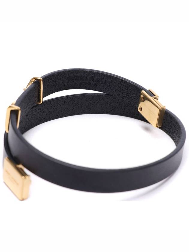 Monogram Double Wrap Bracelet Black - SAINT LAURENT - BALAAN 7