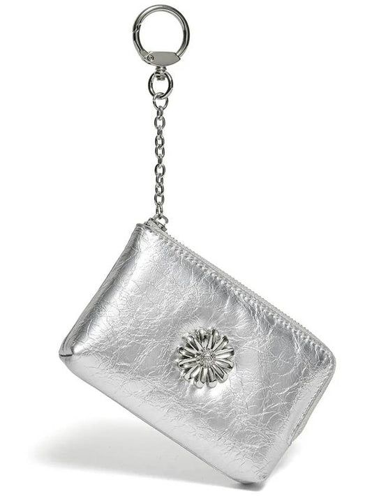 Daisy Keyring Coin Card Wallet Silver - LE MASQUE - BALAAN 2