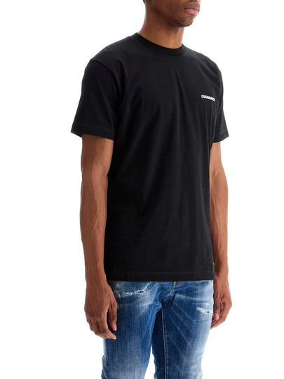 black cotton t-shirt with embroidered logo - DSQUARED2 - BALAAN 2