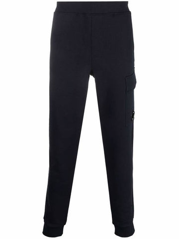 Men's Lens Waffen Diagonal Fleece Jogger Pants Navy - CP COMPANY - BALAAN.