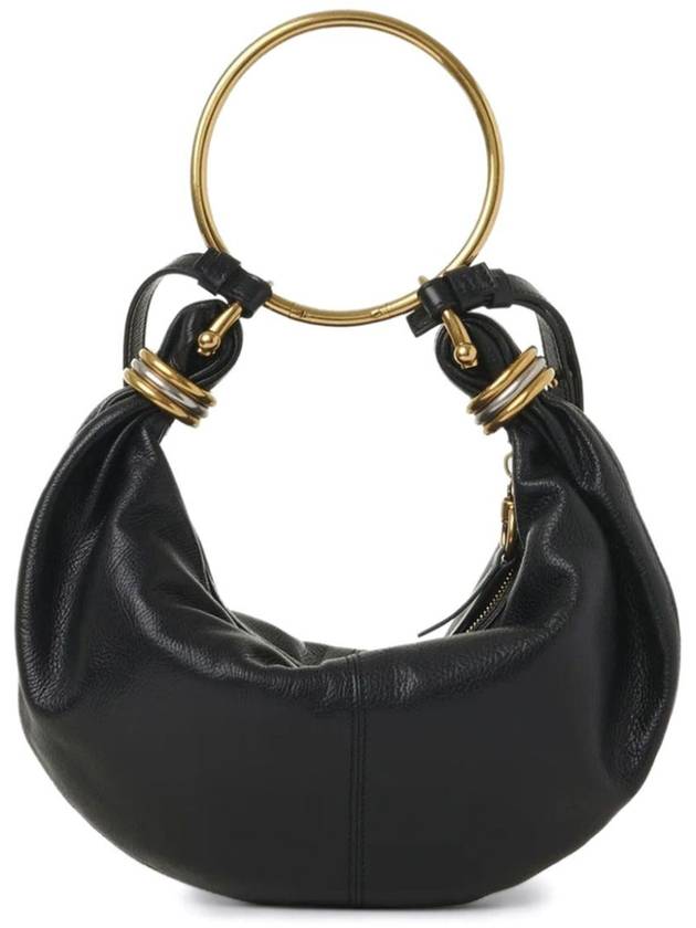 Small Bracelet Hobo Grain Leather Tote Bag Black - CHLOE - BALAAN 6