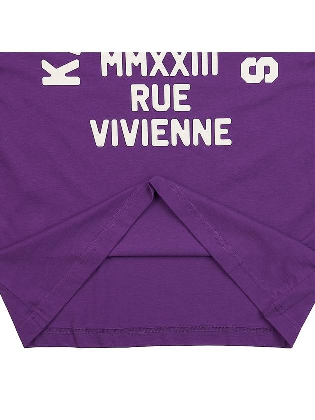 Women's Rue Vivienne Loose Cotton Short Sleeve T-Shirt Purple - KENZO - BALAAN 9