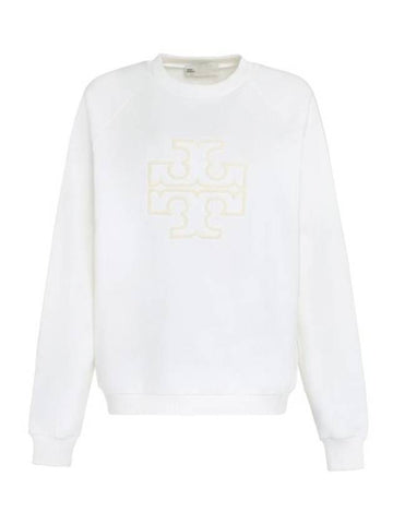 Logo Applique Sweatshirt White - TORY BURCH - BALAAN 1