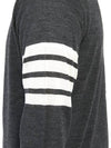 Men's Sustainable Classic Diagonal Wool Cardigan Dark Grey - THOM BROWNE - BALAAN 11