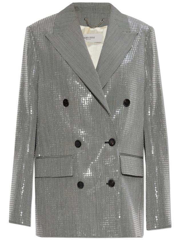 Golden Goose Double-breasted Sequin Blazer, Women's, Grey - GOLDEN GOOSE - BALAAN 1