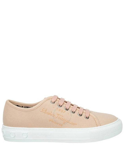 Embossed Logo Low Top Sneakers Pink - SALVATORE FERRAGAMO - BALAAN 2