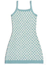 Women's Checkerboard Optical Illusion Sleeveless Knit Dress MintI4SO01MT - IOEDLE - BALAAN 2