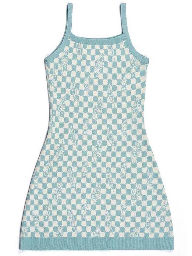 Women's Checkerboard Optical Illusion Sleeveless Knit Dress MintI4SO01MT - IOEDLE - BALAAN 2