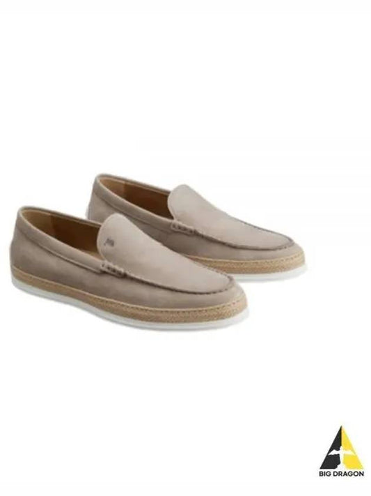 men's raffia detail suede loafers beige - TOD'S - BALAAN 2