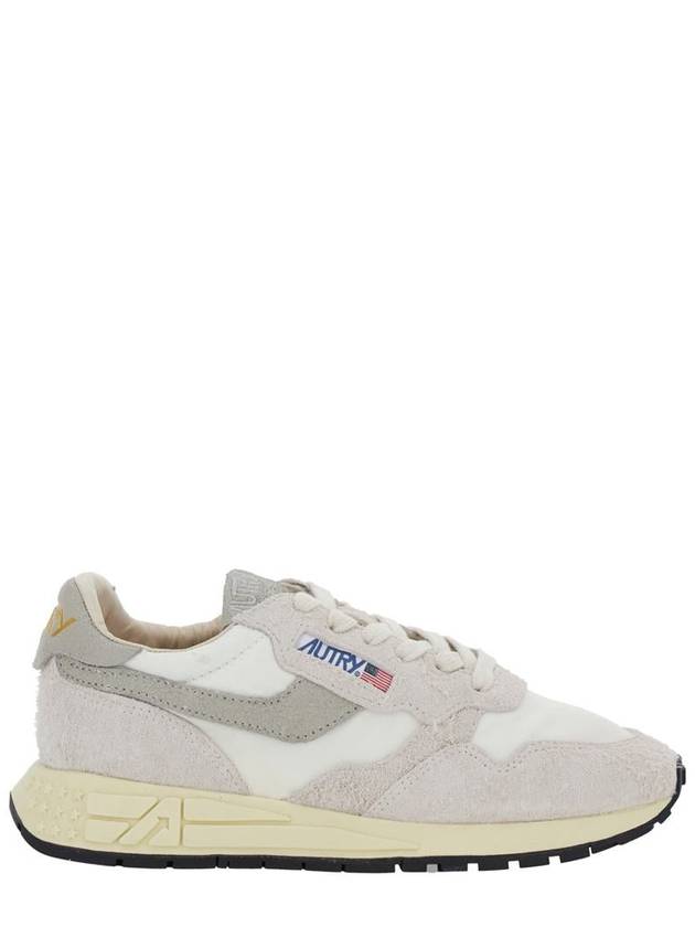 'Reelwind' White Low Top Sneakers With Logo Patch In Leather And Fabric Woman - AUTRY - BALAAN 1